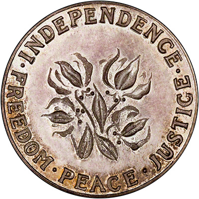 1965 Rhodesian Independence Anniversary Small Silver Medallion Reverse