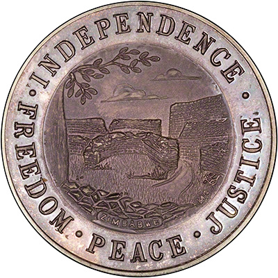 1965 Rhodesian Independence Anniversary Large Silver Medallion Reverse
