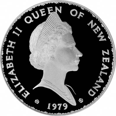 1979 New Zealand Silver Proof One Dollar Obverse