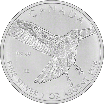 2015 Canadian Red-Tailed Hawk One Ounce Silver Coin Reverse