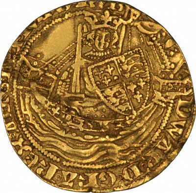 Obverse of a 4th Coinage Half Noble of Edward III