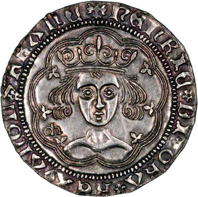 Obverse of Reproduction Henry VI Groat