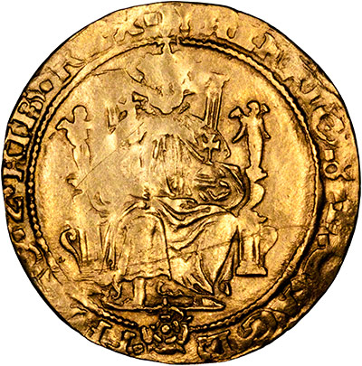 Obverse of 1547 - 1551 Edward VI Half Sovereign