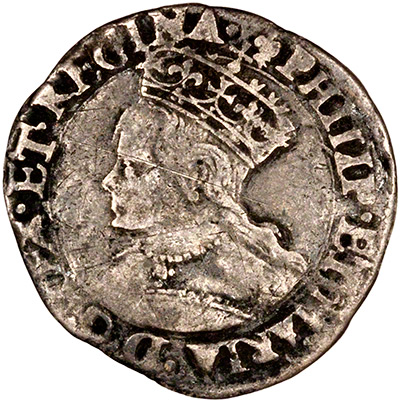 Obverse of 1554 - 1558 Philip & Mary Groat