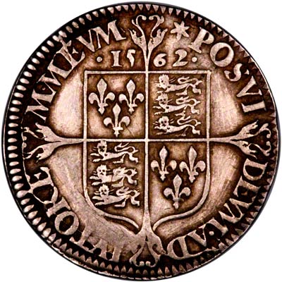 Reverse of 1562 Sixpence