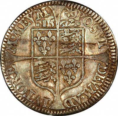 Reverse of 1562 Sixpence