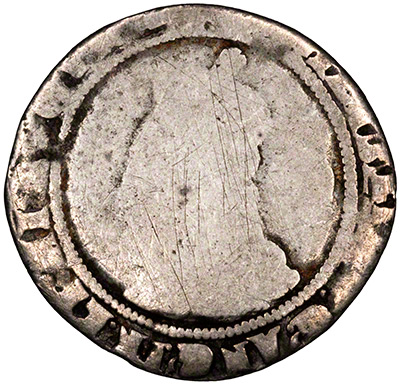 Obverse of 1575 Sixpence