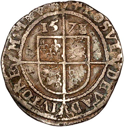 Reverse of 1578 Threepence