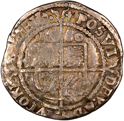 Reverse of 1580 Threepence