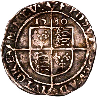 Reverse of 1580 Sixpence