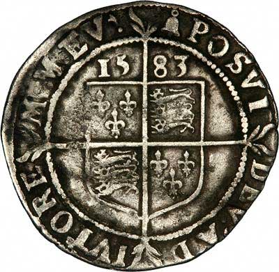 Reverse of 1583 Sixpence