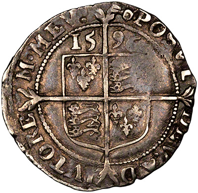 Reverse of 1596 Sixpence