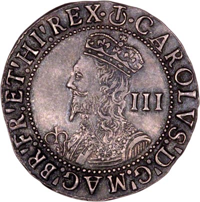 Obverse of Reproduction Charles I Silver Threepence