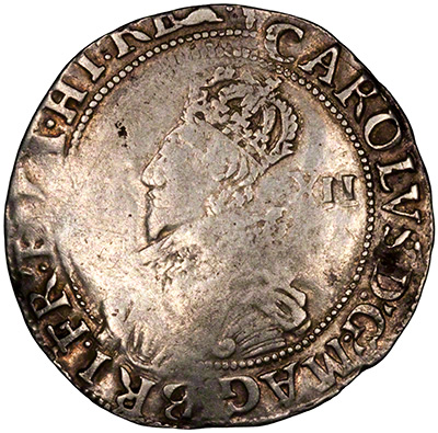 Obverse of 1630-1631 Charles I Hammered Shilling