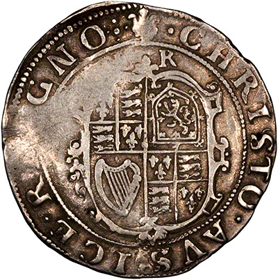 Reverse of 1630-1631 Charles I Hammered Shilling