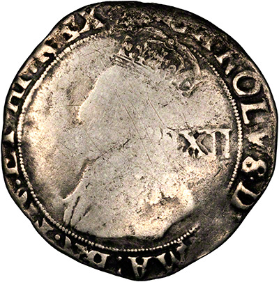 Obverse of 1633-1634 Charles I Hammered Shilling