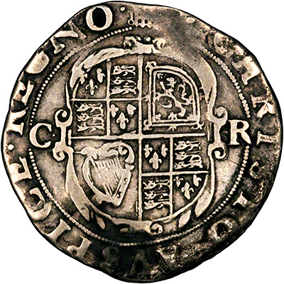 Reverse of 1633-1634 Charles I Hammered Shilling