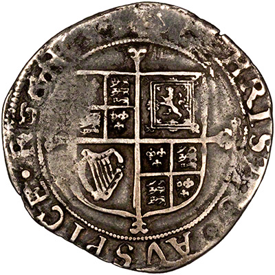 Reverse of 1638-1639 Charles I Hammered Shilling