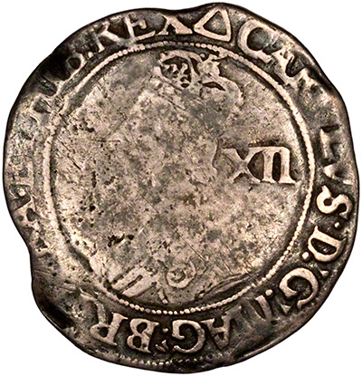 Obverse of 1639-1640 Charles I Hammered Shilling