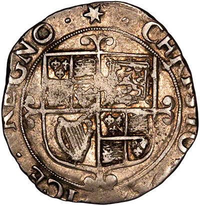 Reverse of 1640-1641 Charles I Hammered Shilling