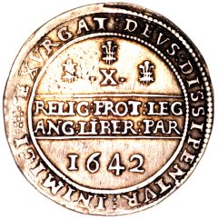 Reverse of Charles I Oxford Mint Declaration Half Pound