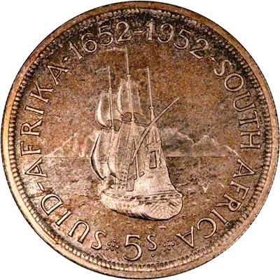 Reverse of 1952 Commemorative 5 Shillings (Crown)