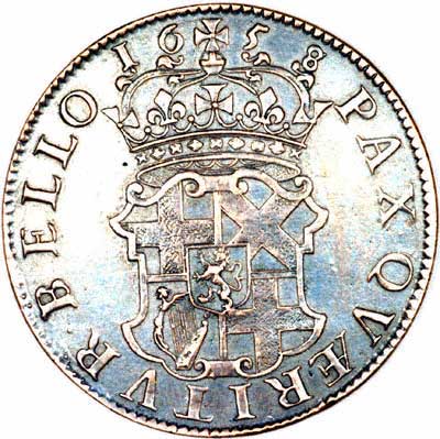 Reverse of 1658 Cromwell Crown