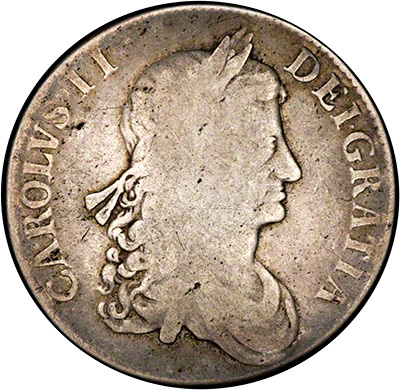 Obverse of 1663 Charles II Crown 