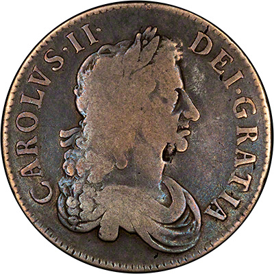 Obverse of 1671 Charles II Crown 