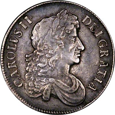 Obverse of 1676 Charles II Crown 