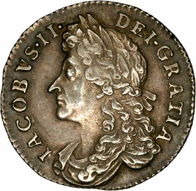 Obverse of 1687 Sixpence