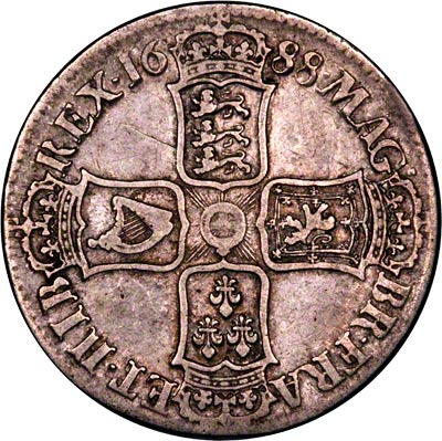 Reverse of 1688 James II Crown