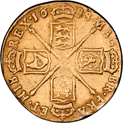 Reverse of 1688 James II Guinea