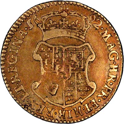 Reverse of 1692 Half Guinea