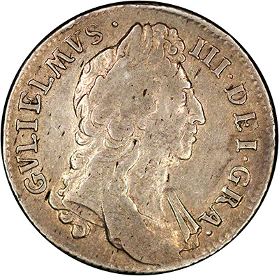 Obverse of 1696 William III Shilling
