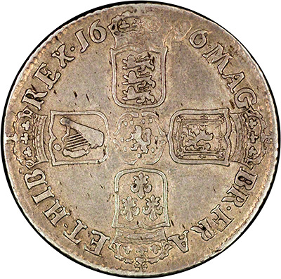 Reverse of 1696 William III Shilling