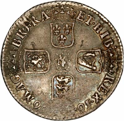 Reverse of 1696 William III Shilling