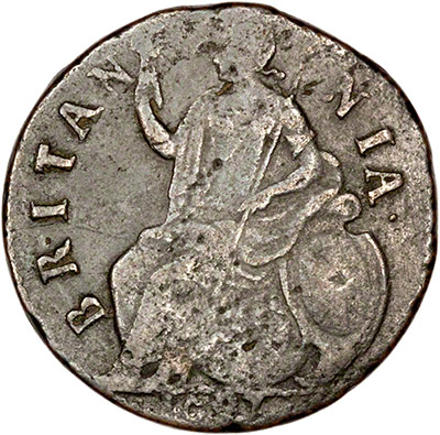 Reverse of 1697 William III Half Penny