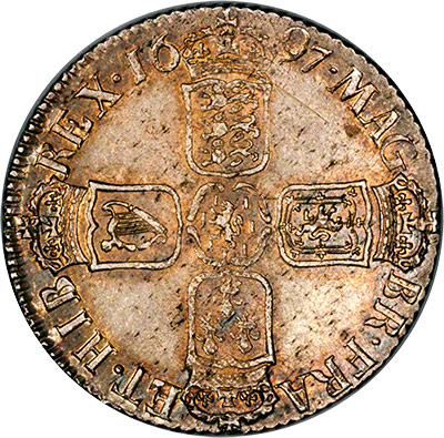 Reverse of 1697 William III Shilling