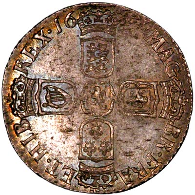 Reverse of 1697 Sixpence