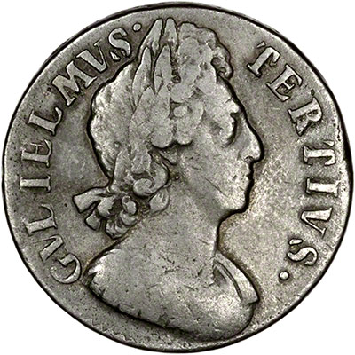 Obverse of 1699 William III Half Penny