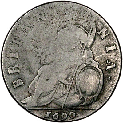 Reverse of 1699 William III Half Penny