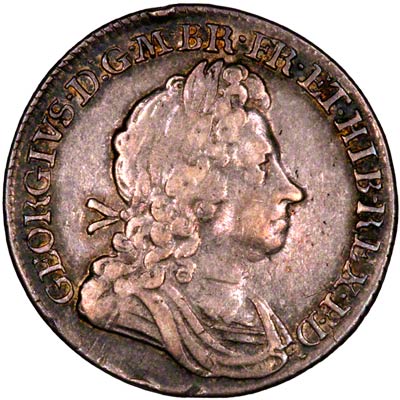 Obverse of 1715 George I Shilling
