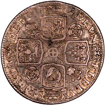 Reverse of 1715 George I Shilling