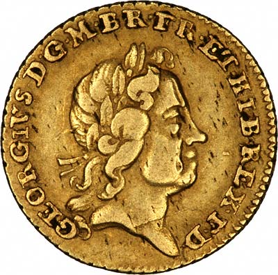 George I on Obverse of 1718 Quarter Guinea
