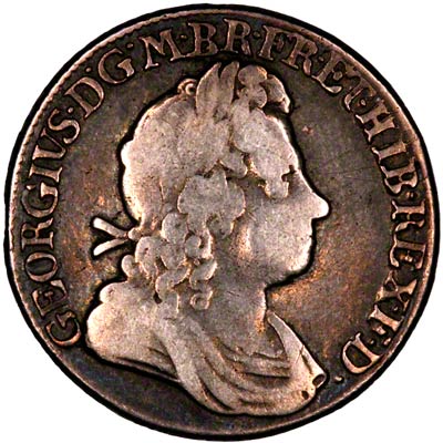 Obverse of 1721 George I Shilling
