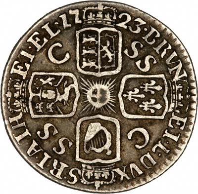 Reverse of 1723 Sixpence