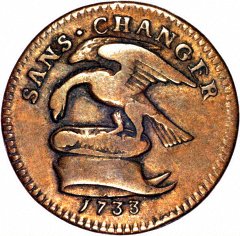 1733 Manx Copper Halfpenny