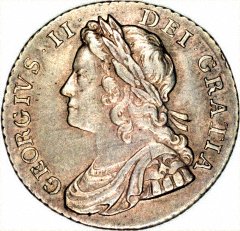 Young Head Portrait of George II on a Shilling