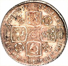 Reverse of George II Shilling with Roses & Plumes